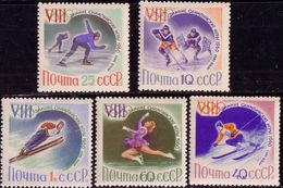 Russia 1960 M 2317 - 2321 Sport VIII Winter Olimpic Gemes Wdownhill Skiing, Jumping, Hockey - Inverno1960: Squaw Valley