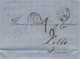 1862- Letter From CHEMMITZ  To LILLE Rating 6 D. French Entr. PRUSSE / LILLE - Lettres & Documents