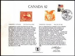 STATI UNITI - USA - 1982 - Cancelled Mint Souvenir Card - CANADA '82 - Recordatorios