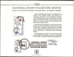 STATI UNITI - USA - 1984 - Cancelled Mint Souvenir Card - US National Stamp Collecting Month - Recordatorios