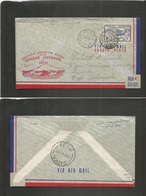 Airmails - World. 1941 (13 Nov) New Caledonia - Fiji - Special First Flight Fkd Env + Red Cachet. - Other & Unclassified