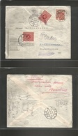 Austria. 1934 (3 Nov) Wien - Czechoslovakia (5-6 Nov) Fkd Comercial Envelope + Fwded + Taxed + 2 Diff Town Usages Of P.  - Other & Unclassified