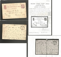 Belgian Congo. 1890 (24 March) Bome - Belgium, Etterluek. 15c Red Stat Card, Blue Cds. Long Text Usage With Certificate. - Other & Unclassified