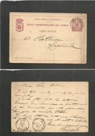 Belgian Congo. 1891 (4 May) Banana - Leopoldville Via Roma (5-9 May) Local EIC 15c Red Stat Card. Fine Comercial Usage. - Other & Unclassified