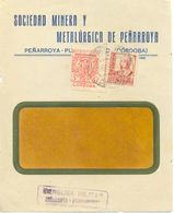 Peñarroya-Pueblonuevo, Córdoba 1938 Censura Y Benéfico Sobre Frontal De Carta - Marcas De Censura Nacional