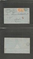 Frc - Reunion. 1870 (17 Febr) St. Denis - Mauritius (18 Febr) EL Full Text Tricolor Fkd, Romboid + Cds. Fine. - Other & Unclassified