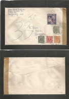 Bc - Malta. 1954. Valletta - Denmark, Hellerup (11 Feb) Fkd Env + Taxed (x4) Arrival Postage Dues, Tied. Nice Combinatio - Other & Unclassified