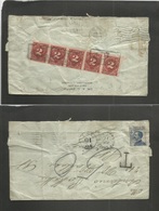Italy - Xx. 1910 (Aug) Posted On Ship To NY. Comercial Reply Fkd Hingden. Envelope Bearing US Postage Dues On Reverse 2c - Unclassified