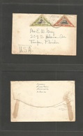 Liberia. 1937 (3 Jan) Monrovia - USA, Flo, Triangular Fauna Issue + Birds. Fkd Env. - Liberia