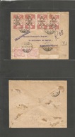 Syria. 1921 (19 Abril) Damas - Alexandrie, Egypt. Registered Multifkd + Ovptd Envelope. Great Provisional Usage. - Syria