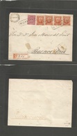 Uruguay. 1889 (2 Mayo) Montevideo - Argentina, Buenos Aires. Registered Front Of Complete Envelope + Rate Fkd 2c Red + R - Uruguay