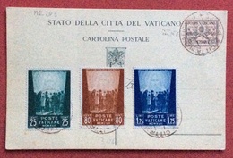 VATICANO CARTOLINA POSTALE 50 C. CON AGGIUNTA SERIE OPERE DI CARITA' - Storia Postale