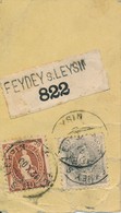 étiquette De Colis De Feydey S. Leysin (Suisse) Pour L'Aigle (61 Orne) En Poste Restante Affranchissement 70 C En 1900 - Brieven En Documenten