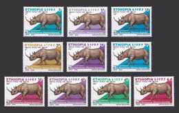 ETHIOPIE ETHIOPIA 2005 - RHINOCERSO - FULL SET - ULTRA RARE - MNH ** - Rhinoceros