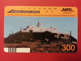 URUGUAY Antel Tamura - 300u Fortaleza Cerro De Montevideo With Front Barcode - Used - Uruguay