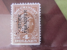 STOCK TRANSFER DOCUMENTARY INTERNAL Stamp United States America USA Perforés Perforé Perfin Perfins Perforated Perfo - Perforados