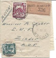 Tunisie Tunis Roustan 1946 Bande De Journal Recommandée Par Avion Pour Zinder Niger A.O.F. - Brieven En Documenten