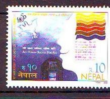 Nepal - 1998 The 50th Anniversary Of Universal Declaration Of Human Rights 1v - Mnh - Mi 678 - Nepal