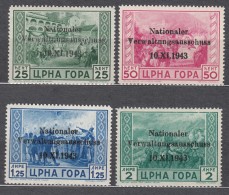 Germany Occupation Of Montenegro 1943 Mi#10,11,12,13 Mint Never Hinged - Occupation 1938-45