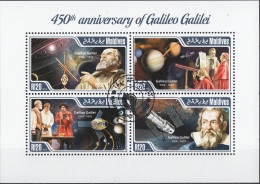 Maldives 2014 YT. 4457-60 Galileo Galilei Anniversary Telescopio Papa Satelliti CTO - Asie