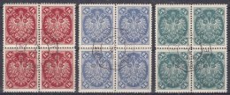Austria Feldpost Occupation Of Bosnia 1900 Mi#21-23 Blocks Of Four, Nice CTO Cancels - Used Stamps