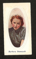 BARBARA STANWYCK CIGARETTES CARD GODFREY 1930s  SCREEN STARS - Otros