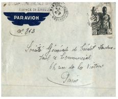 (450) France Colony - Cover Posted From Bangui To Paris - Lettres & Documents