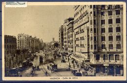 1941 , VALENCIA , CALLE DE JÁTIVA , TARJETA POSTAL CIRCULADA Y CENSURADA - Valencia