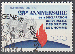 UNITED NATIONS--GENEVA      SCOTT NO. 35      USED     YEAR  1973 - Gebruikt