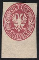 Lübeck Neudruck 1872 - 2 Shilling Karmin UR - Geprüft BPP - Kabinett - Lübeck