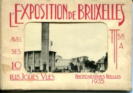 N°60744 -carnet L'exposition De Bruxelles -10 Photographies Réelles 1935- - Wereldtentoonstellingen