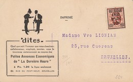 Preo 1932 10 C Sur CP Publicitaire "La Dernière Heure" - Typos 1929-37 (Heraldischer Löwe)