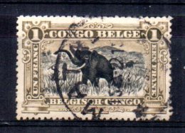 Belgian Congo - 1915 - 1 Franc Elephant - Used - Gebraucht