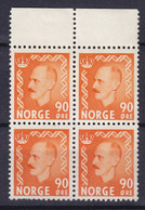 Norway 1955 Mi. 401    65 Øre König Haakon VII. 4-Block M. Rand MNH** - Blokken & Velletjes