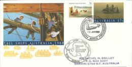 Entier Postal Tall Ship Australia, Posté à La Base Mawson (Antarctique) 1989  Unique ! - Cartas & Documentos