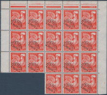 PREOBLITERES N__115 TYPES COQ GAULOIS, 30F. BLOC DE 18 TIMBRES NEUFS** 1957 - 1953-1960