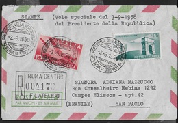 VOLO SPECIALE ALITALIA - ROMA-RIO DE JANEIRO -03.09.1958 - BUSTA SPECIALE PER S.PAULO - Luchtpost