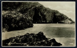 RB 1186 - 1937 KEVIII Postcard - Black Rock Caves & Sands Criccieth Caernarvonshire Wales - Caernarvonshire