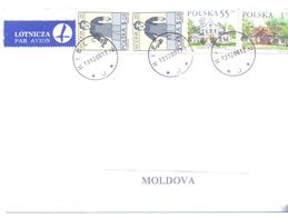 2000. Poland, The Letter Sent  By Air-mail Post To Moldova - Lettres & Documents