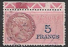 FRANCE    -    Timbre    Fiscal   De  5  Francs   Oblitéré - Timbres