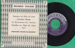 45 T - Musique Tzigane - Orchestre Tzigane De Budapest - Romance Au Clair De Lune - Concerteum - World Music