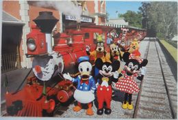 Carte Postale Disneyland USA Californie Mickey Et Ses Amis Avec Train 1987 - Disneyland