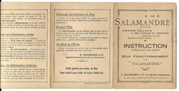 LA SALAMANDRE  -  INSTRUCTION Pour Assurer Le Bon Fonctionnement - Other Apparatus