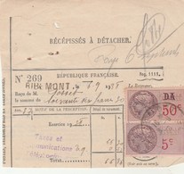 Cachet Et Griffe Oblitération Postale Timbre Fiscal RIBEMONT Aisne 6/9/1938 Sur Reçu Téléphone - Telegraph And Telephone
