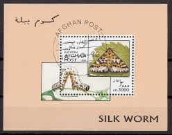 Afghanistan 1996 Silk Worm Baco Da Seta Farfalla Sheet Perforato CTO - Sonstige