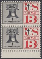 !a! USA Sc# C062 MNH Vert.PAIR W/ Bottom Margin - Liberty Bell - 3b. 1961-... Ungebraucht