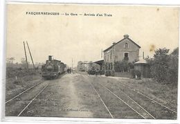FAUQUEBERGUES - La Gare, Arrivée D'un TRAIN - Fauquembergues