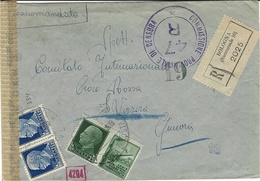 1944- Lettre RECC. Da Bologna - Censura 47 / R  Con Francobollo Di Propaganda Di Guerra Per Ginevra - Propaganda Di Guerra