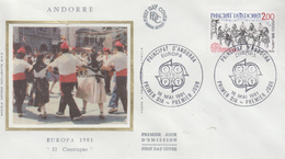 Enveloppe  FDC  1er  Jour  ANDORRE   ANDORRA      EUROPA    1981 - 1981