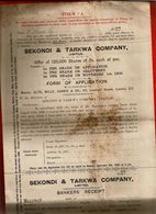 Rare Courrier Anglais Sekondi & Tarkwa London Londres 1909 - Banque - Glyn Mills Currie - Ver. Königreich